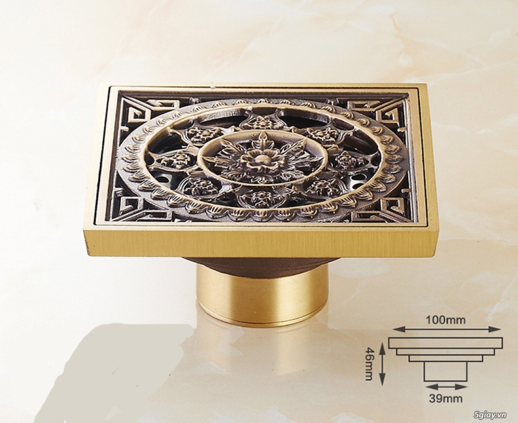 Thoát sàn khử mùi GD400-lọc ô nhiễm bằng đồng cao cấp - 4