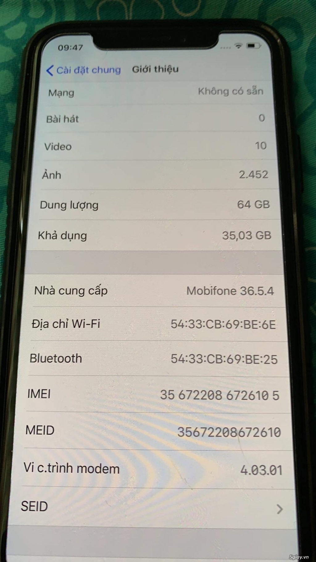 Iphone X quốc tế 64G like new full box
