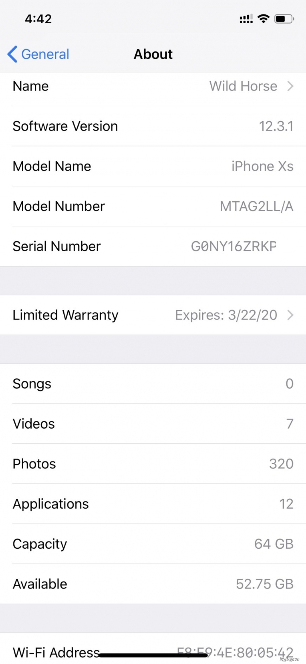 Iphone XS Gray MTAG2LL/A quốc tế Like New xách tay từ Mỹ