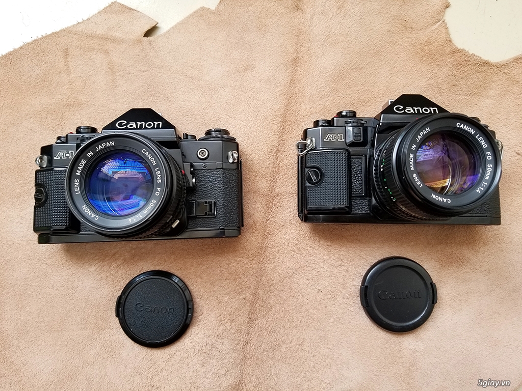 HCM-Bán máy chụp hình film Canon A1 & lens Canon 50/1.4 - 1