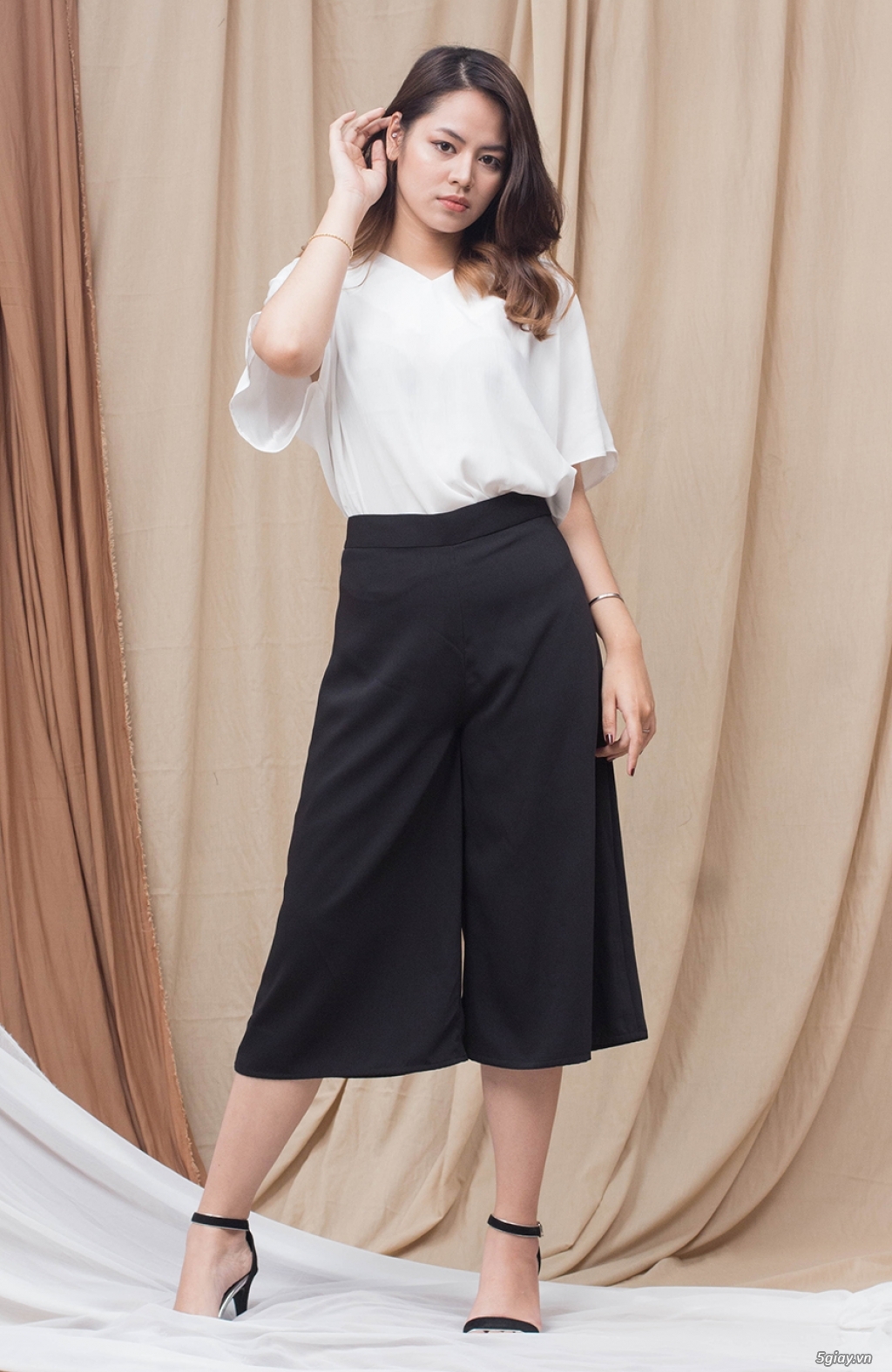 Quần culottes đen cho người mập - 2