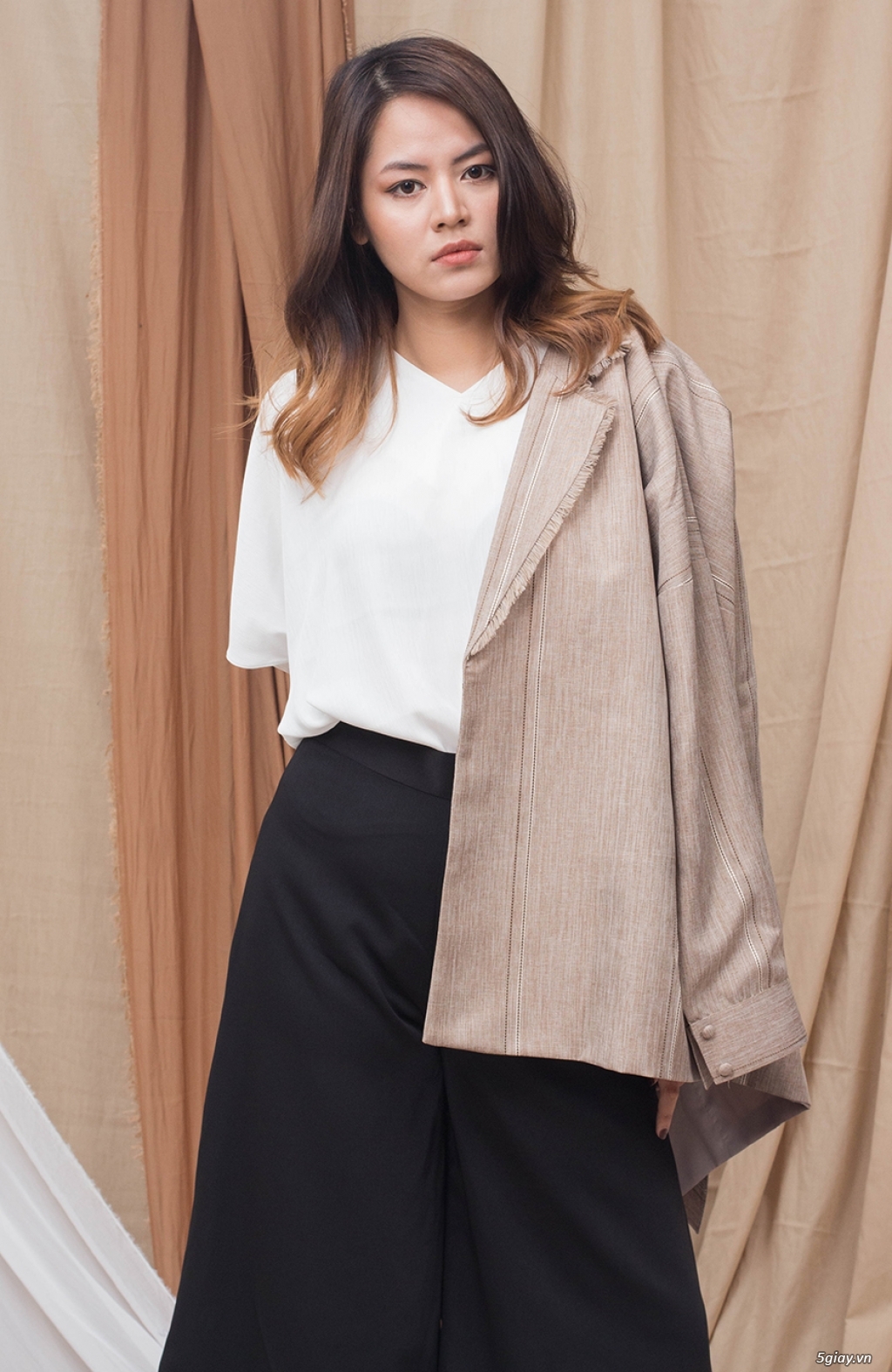 Quần culottes đen cho người mập - 1