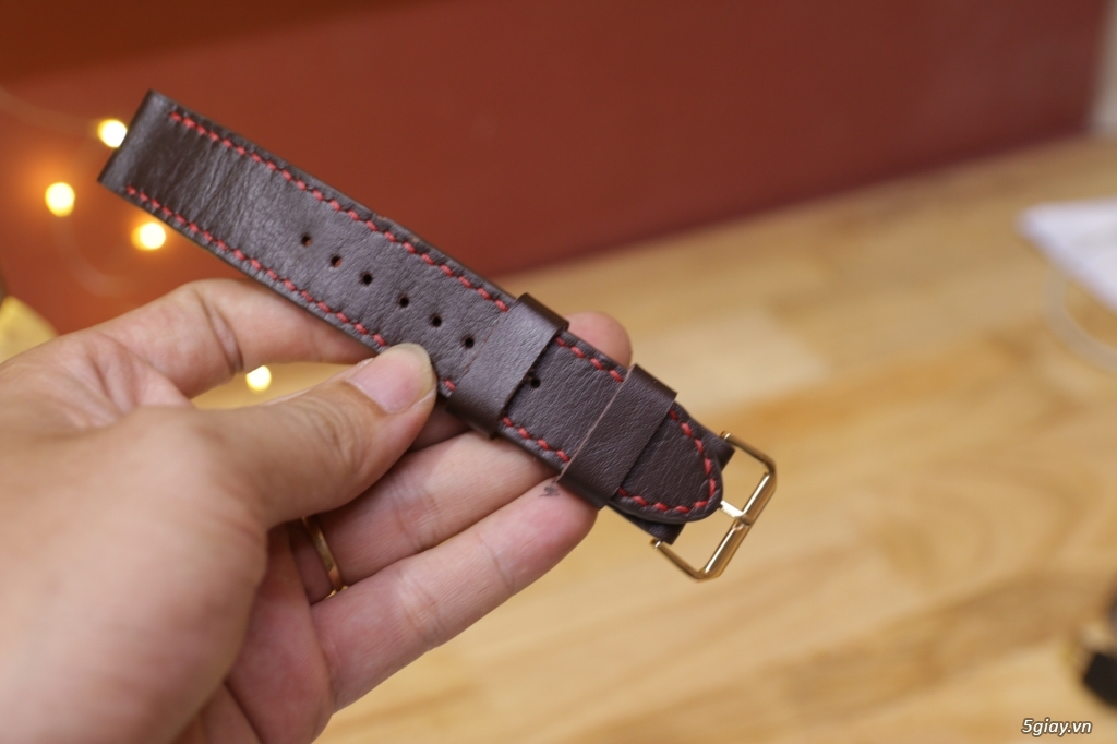 Dây da đồng hồ Handmade, Miband 3, Apple Wacth quẹo lựa - Da thật 100%. End: 22h59p ngày 23/7/2019 - 1