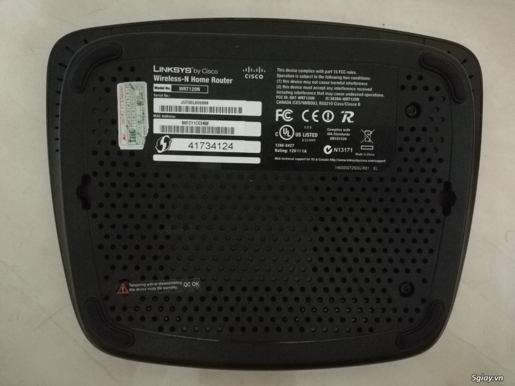 Router Linksys WRT120N, end 22h59 thứ bảy 27/07/2019 - 2