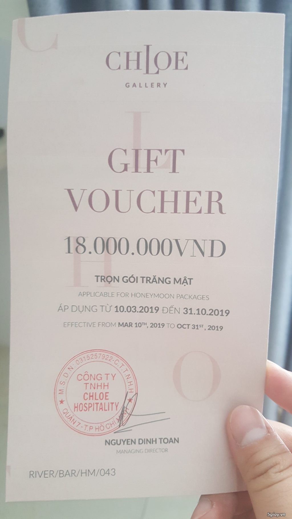 Chuyển nhượng gói trăng mật của CHLOE Gallery tại Tp. Hô Chí Minh