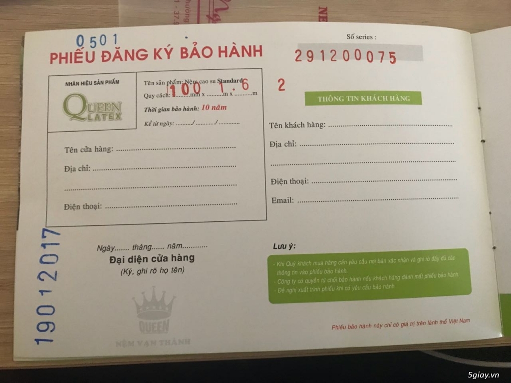 Thanh lý nhanh: Nệm Vạn Thành - Mới 99% - Có bảo hành 10 Năm!! - 1