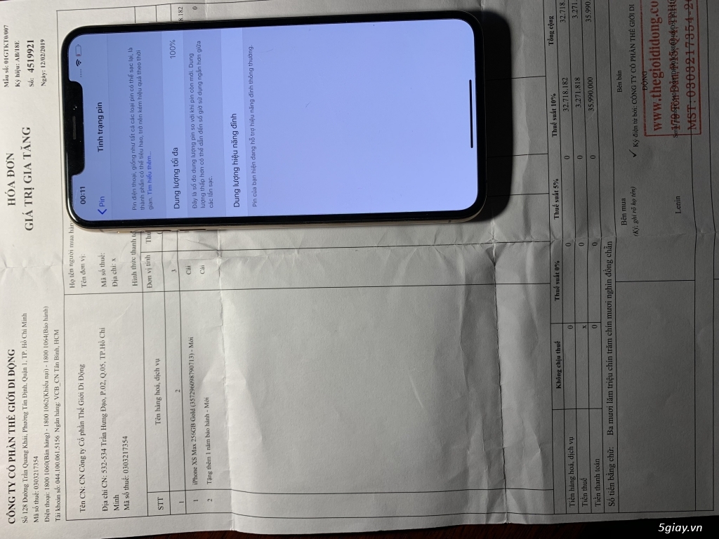Xs max 256 gold Việt Nam BH 2/2021