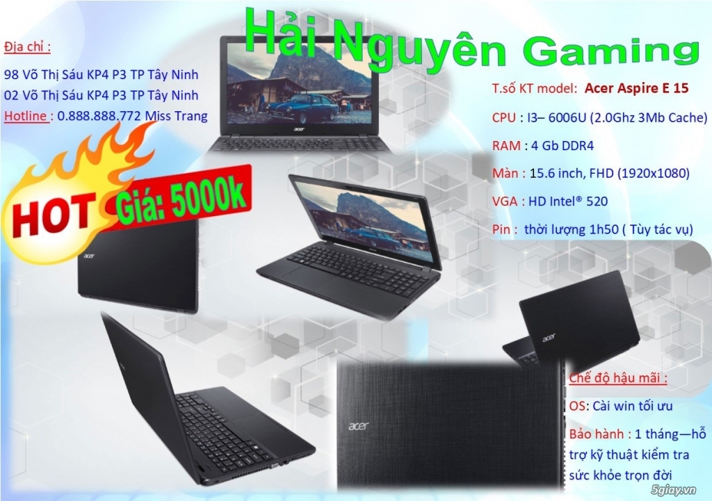 Acer Aspire E 15 ngôn ngữ thiết kế đẹp Âm thnh hay còn rất mới