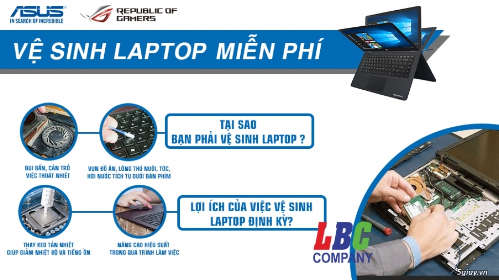 Vệ SINH LAPTOP MIỄN PHÍ TẠI LONG BÌNH