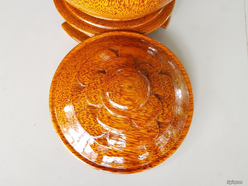 Vỏ bình trà gỗ dừa nguyên khối - 3