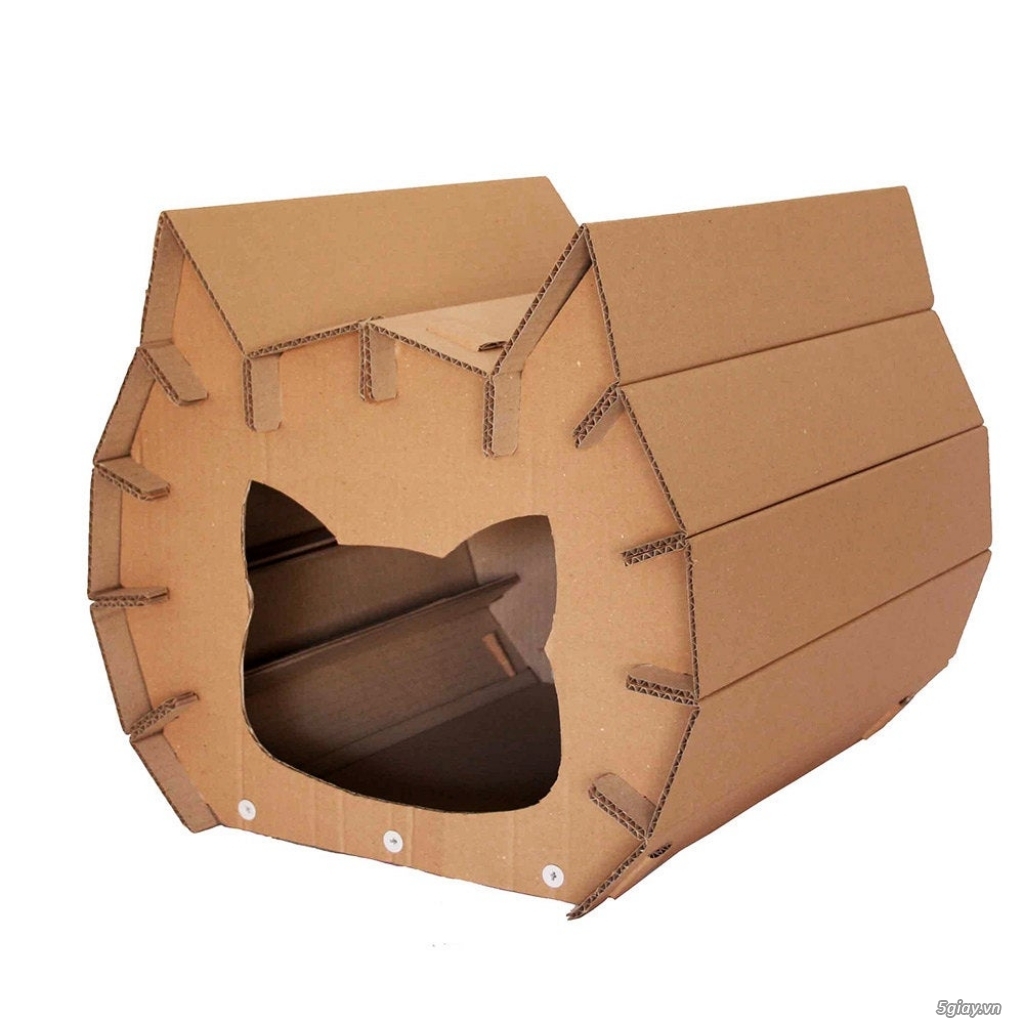 Nhà cho thú cưng (mèo, cún con) bằng giấy Carton lắp ghép độc đáo - 14