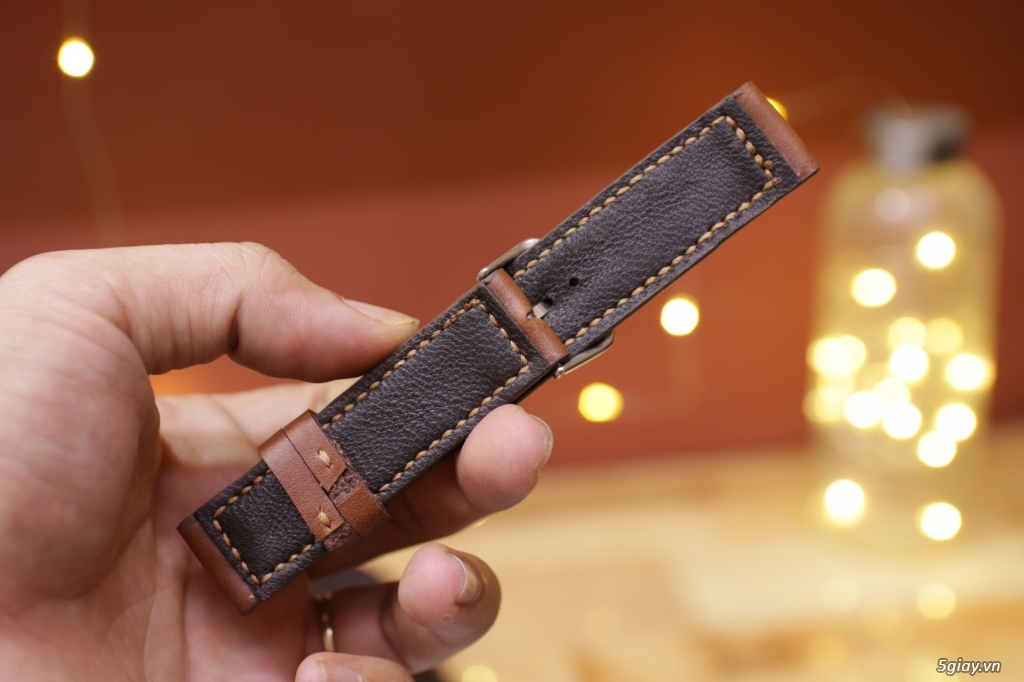 Dây da đồng hồ Handmade - Da thật 100%. End: 22h59p ngày 10/09/2019 - 2