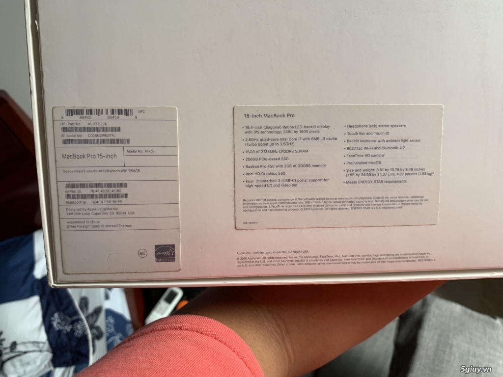 Bán macbook pro touchbar 15” 2016 fullbox - 1