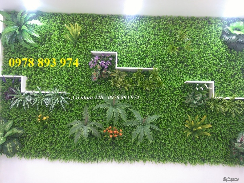 Cỏ nhân tạo, cỏ nhựa treo tường, cỏ nhựa trang trí tường tại hà nội - 2
