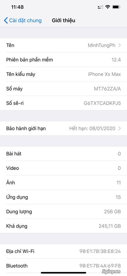 Cần Bán: iPhone XS Max 256 GB Gold 2 sim vật lí bản ZA/A - 5