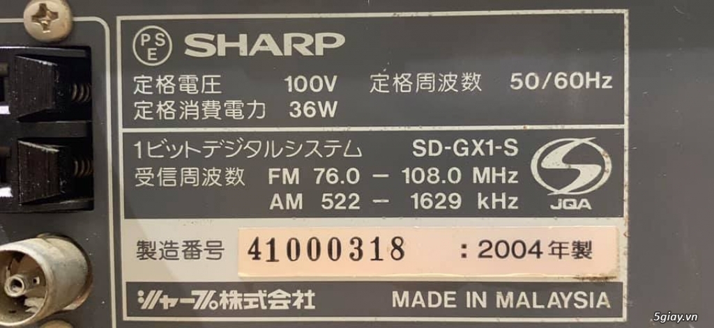 Dàn Âm Thanh : SHARP Model : SD-GX1-S