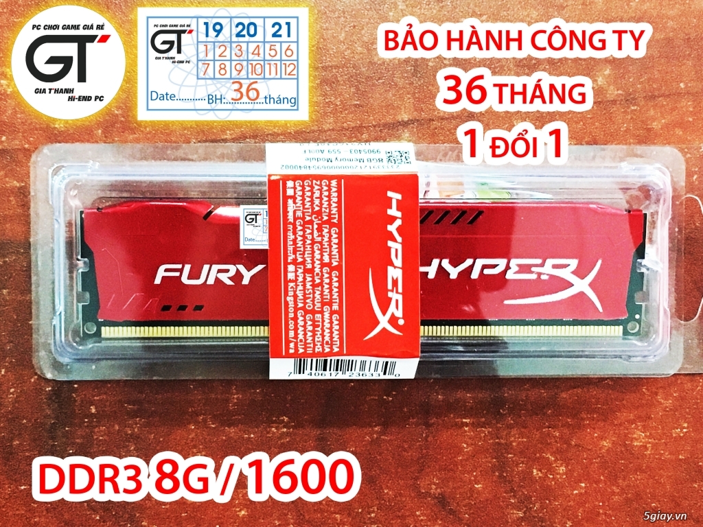Ram Kingston 8GB-1600 Tản Nhiệt HyperX Bảo Hành 1-1 36 Tháng