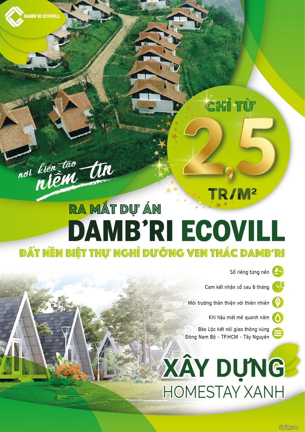 Mở Bán DamBri Ecovill, Siêu Phẩm Đất Nền Biệt Thự Đơn Lập Tại Bảo Lộc