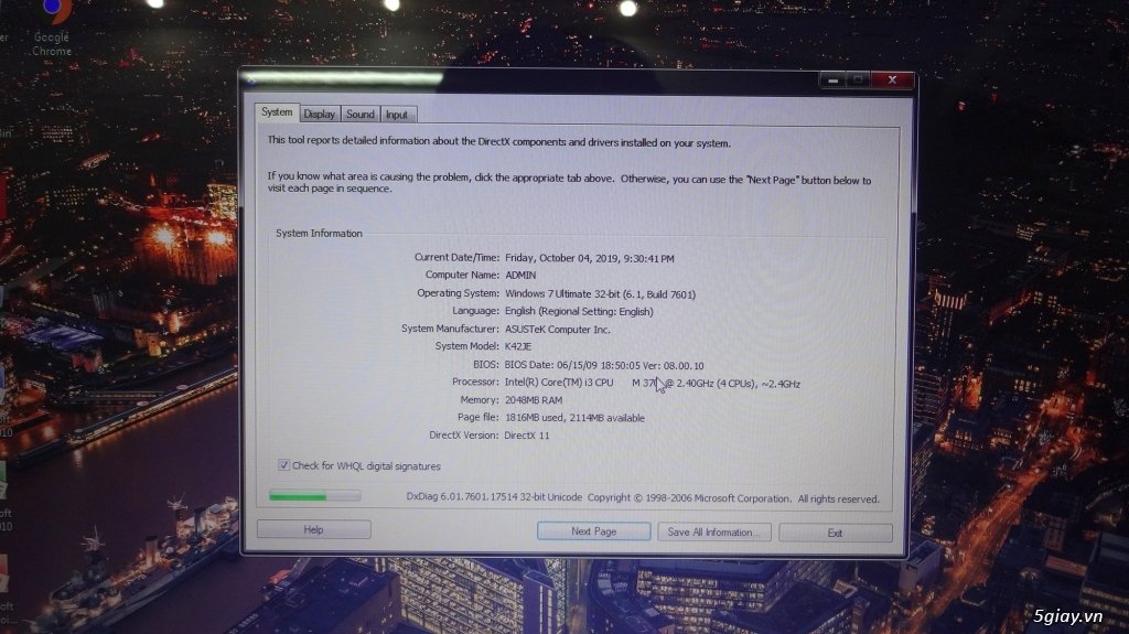 Asus K42JE i3 RAM2G HDD320G VGA ATI Radeon HD 5470 512MB 14” new 98% - 5