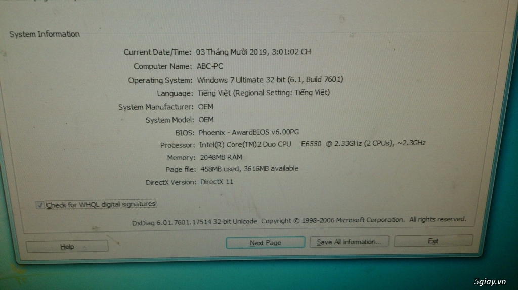 Main gigabtye h61 v5... lỗi 1 khe ram .. Thùng G31 kèm lcd 17' - 5