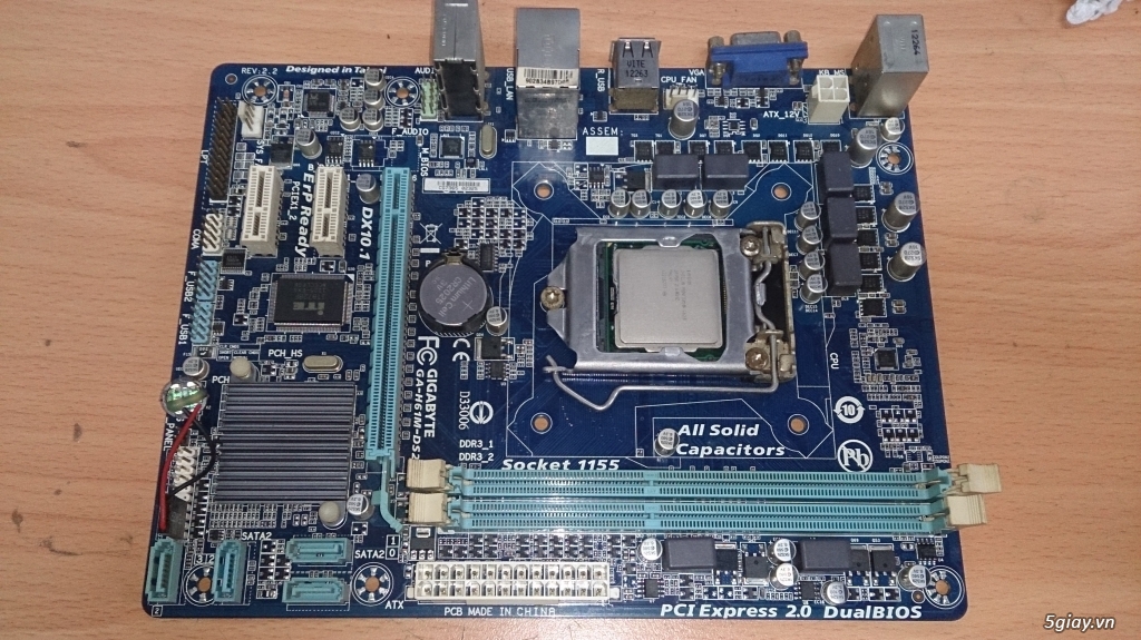 Main gigabtye h61 v5... lỗi 1 khe ram .. Thùng G31 kèm lcd 17' - 1