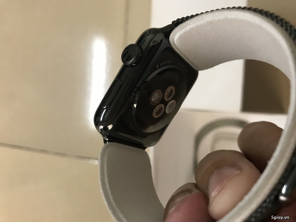 Apple watch seri 1 42mm thép đen dây milanese loop zin apple fullbox - 4