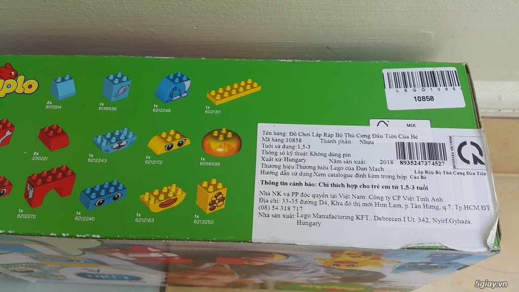 Đồ chơi LEGO Duplo 10858 (18 Chi Tiết) End: 23h 13/10/19 - 2
