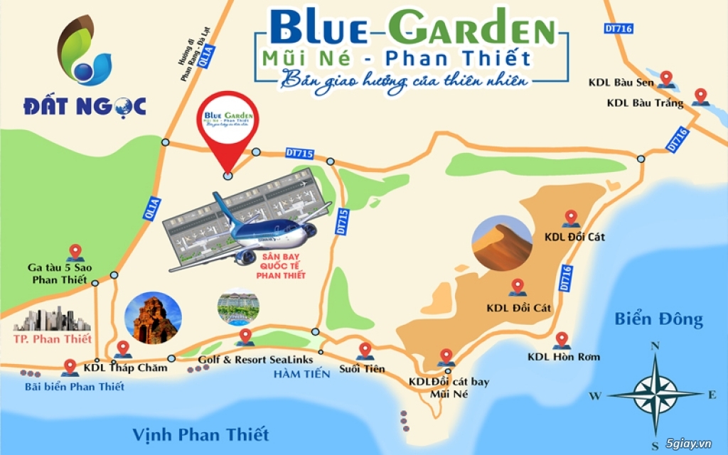 Đất dự án Blue Garden cạnh Sân bay Phan Thiết giá 1,5 tỷ/1.000m2,... - 1