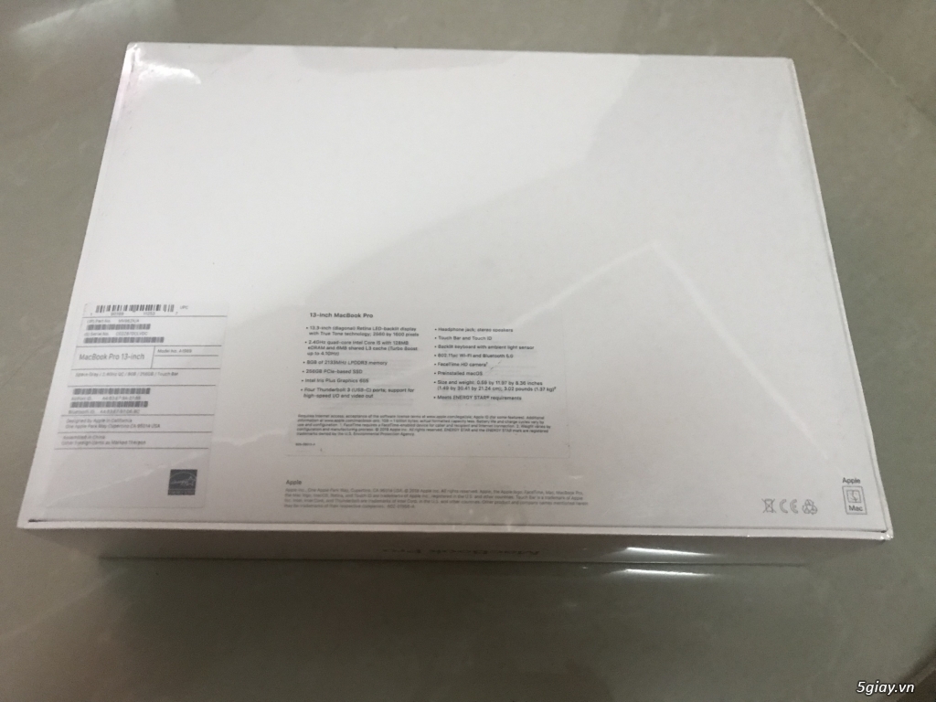 MV962 - MacBook Pro 2019 13 Inch Gray i5 2.4/8GB/256GB - giá rẻ nhất - 2