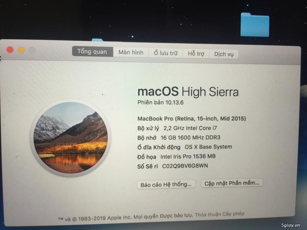 bán Macbook pro 15 2015 Core i7, ram 16gb, ssd256 - 1