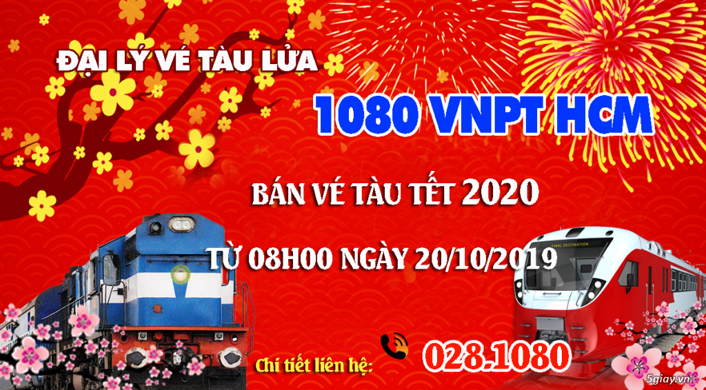 Lịch Mở Bán Vé Tàu Tết Canh Tý 2020 - Phòng vé 1080 VNPT HCM