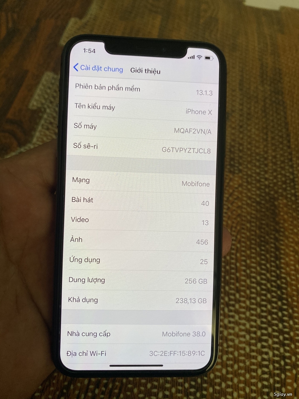 Iphone X màu grey 256g 99% fullbox