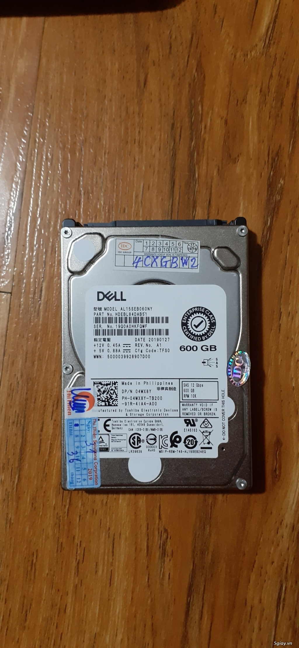 Ổ CỨNG SERVER NEW (100%)600 GB DELL 10K RPM 12Gbps SAS 2,5 - 2