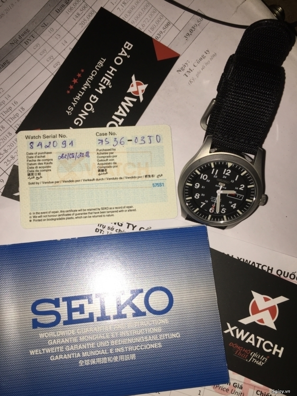 Đồng hồ Seiko 5 quân đội mới 99% - 2