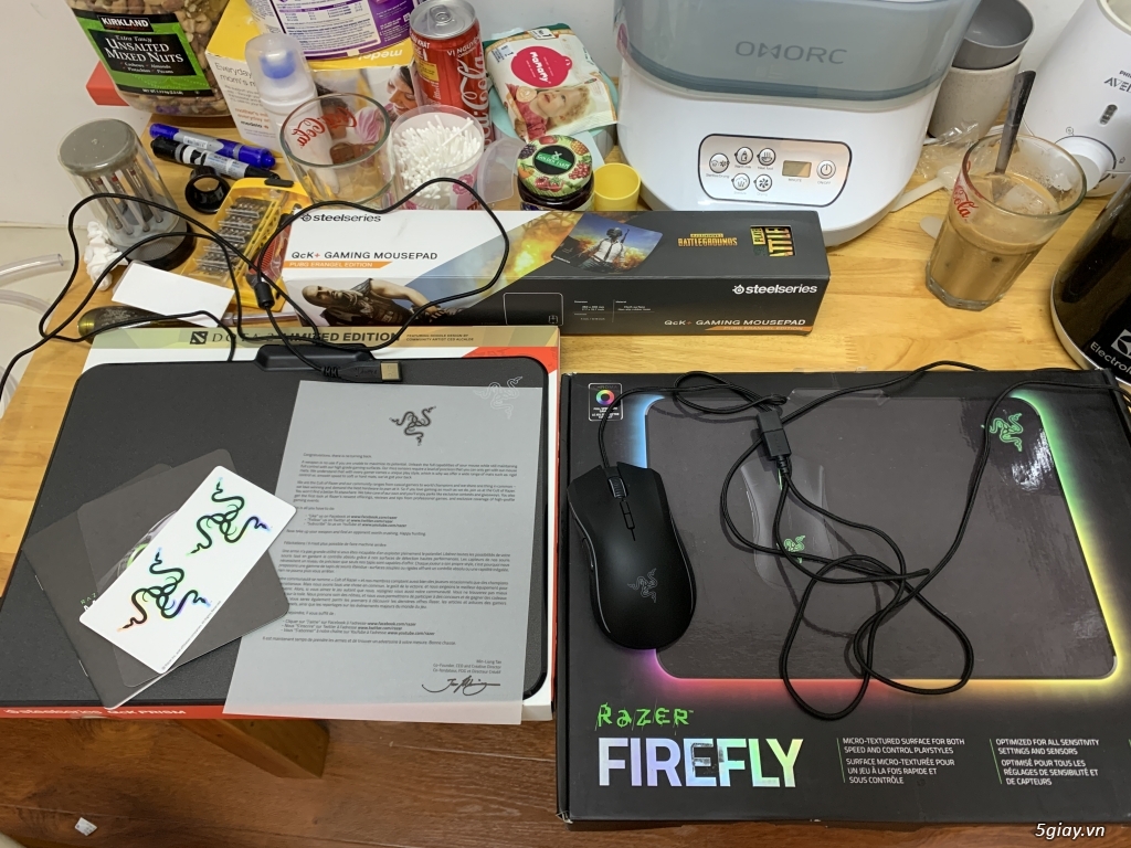 Chuột Razer Mamba Elite, Mouse pad Razer Firefly, Steelseries QCK+ PUB - 4
