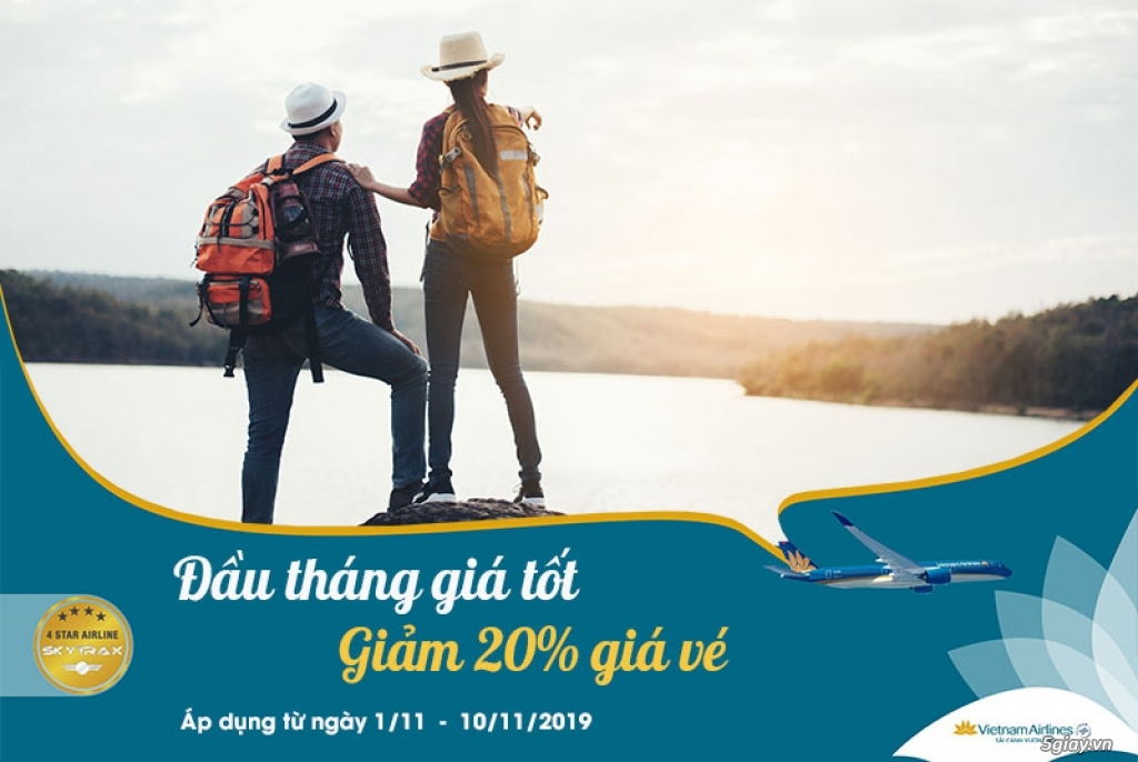 Khuyến mãi 5 ngày vàng giảm 20% giá vé từ Vietnam Airlines