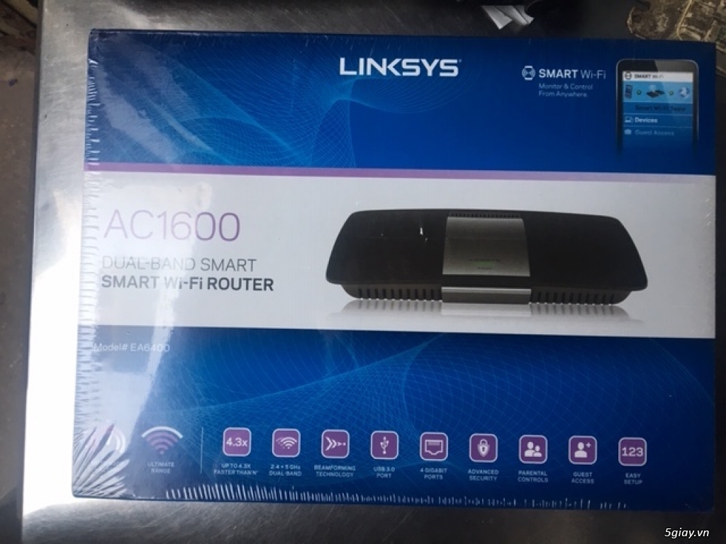 Router wifi Linksys EA6400 AC1600 mới 100%. - 2