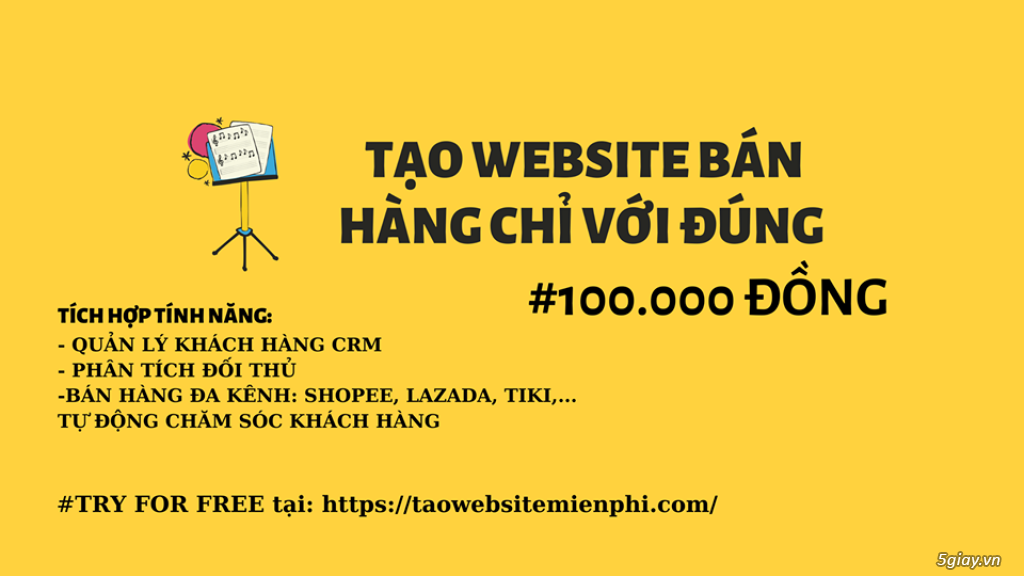 Tạo Website Bán Hàng Miến Phí