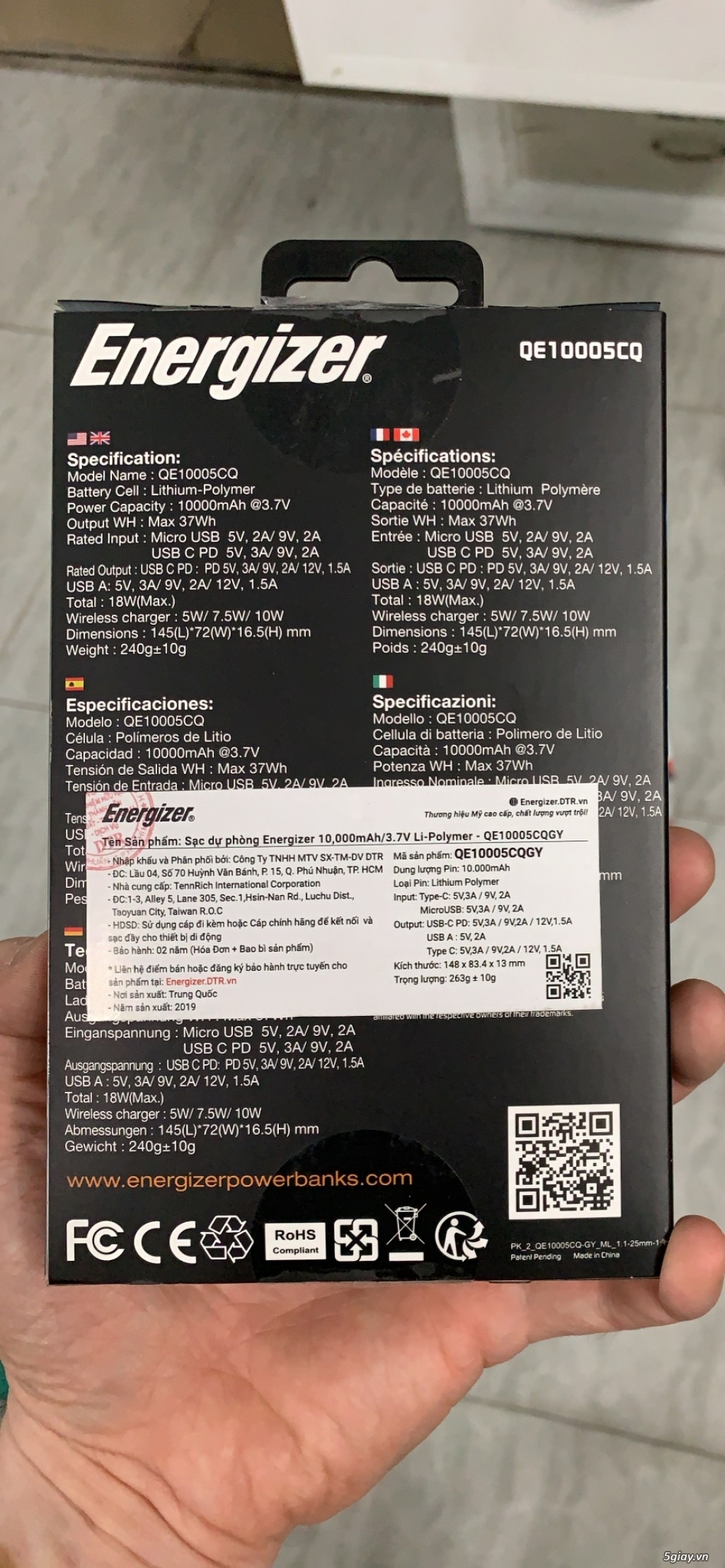 Sạc Dự Phòng Ko Giây Energizer+ Phát Wifi 4G Xiaomi