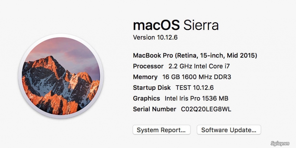 |Bán|HCM - Macbook Pro Mid 2015 - Core i7 2.2/ 16gb ram / 500gb ssd. - 2