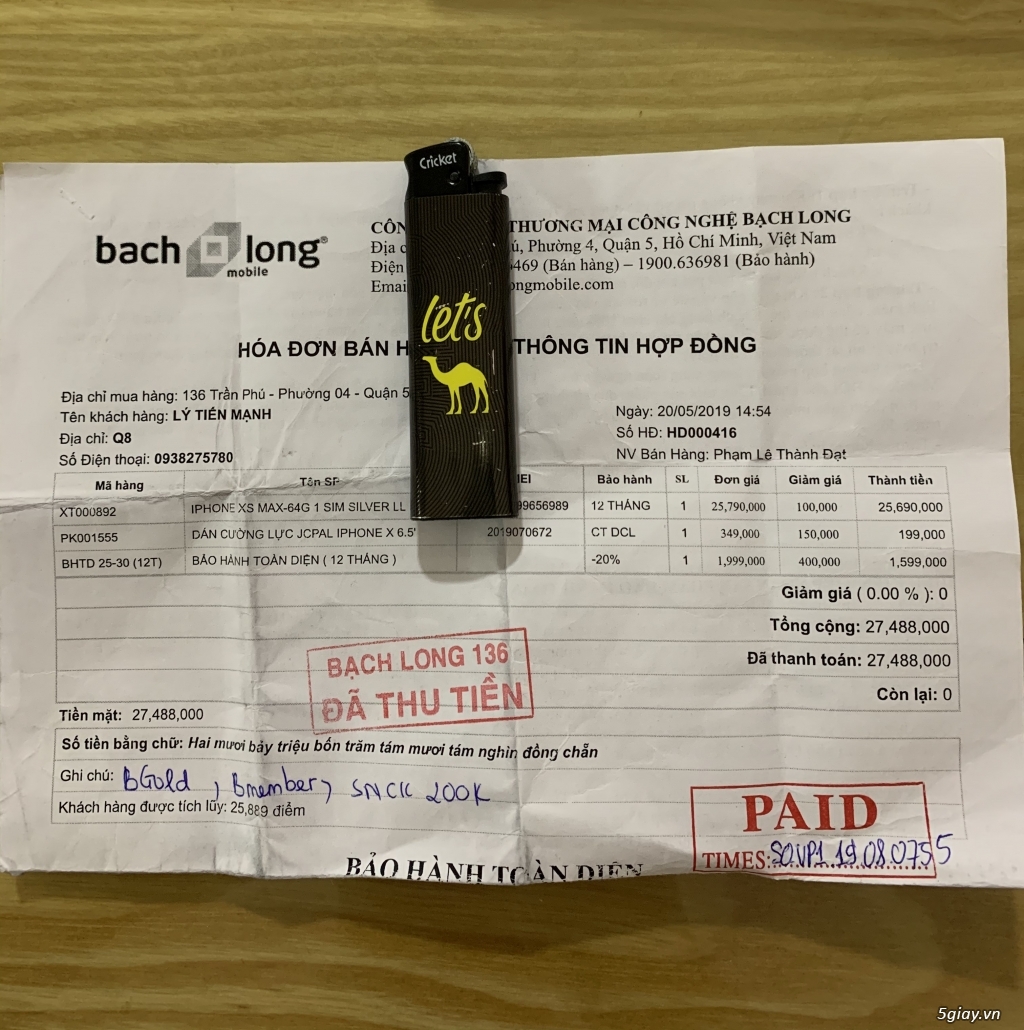 Bán Iphone XS Max 64Gb,quốc tế Mỹ,bảo hành 5/2020, fullbox,new 98% - 3