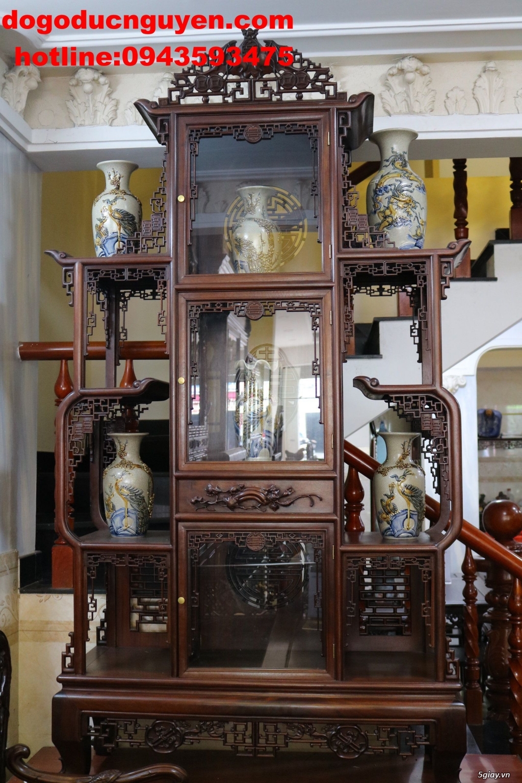 Tủ Bày Đồ Dơi Ngậm Thọ Lối Cổ - 2