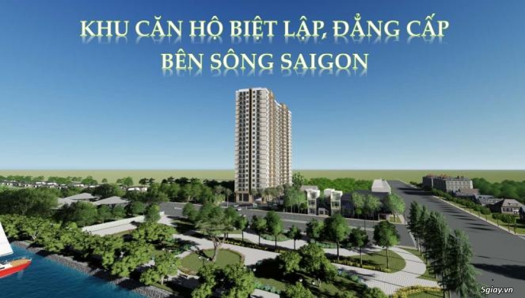 Căn hộ trên bờ bao sông Sài Gòn, view sông, Aeon Mall,300 triệu, 09385