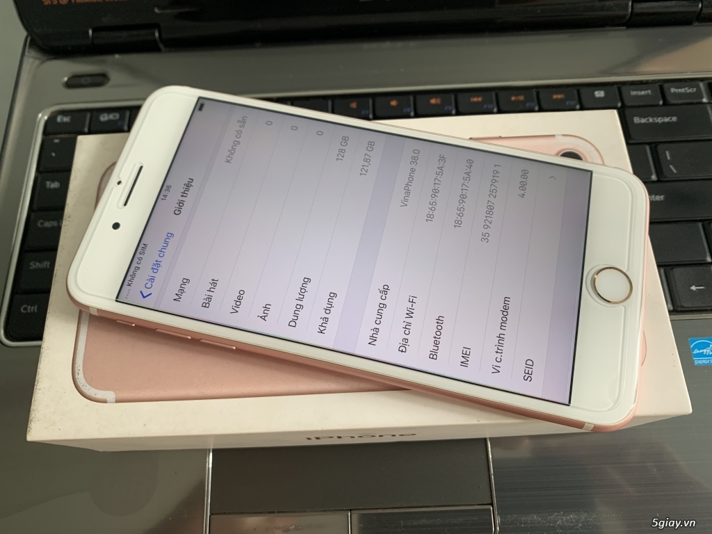 iphone 7 plus 128gb vàng hồng full box pk zin all - 2