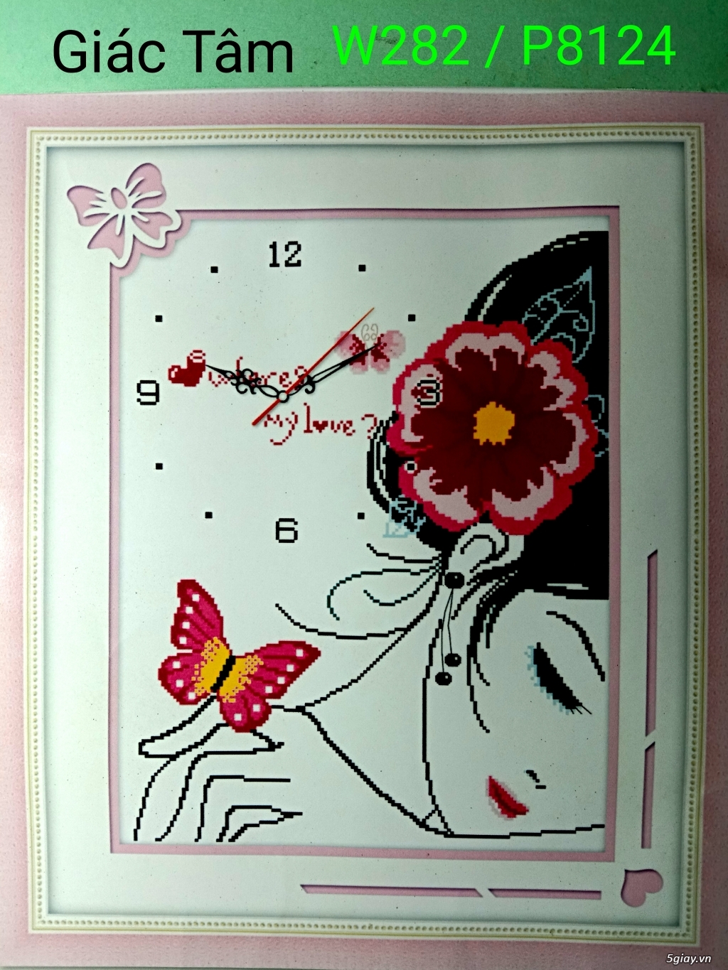 Bán Tranh Thêu Tranh Đá Đồng Hồ - 40