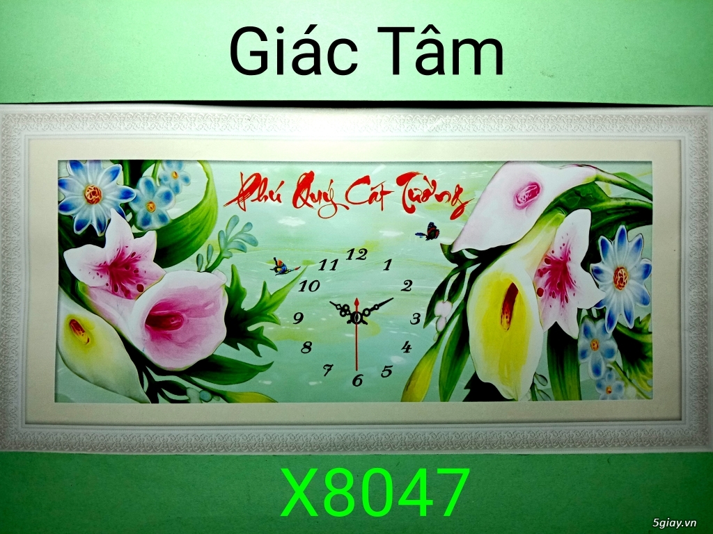 Bán Tranh Thêu Tranh Đá Đồng Hồ - 45