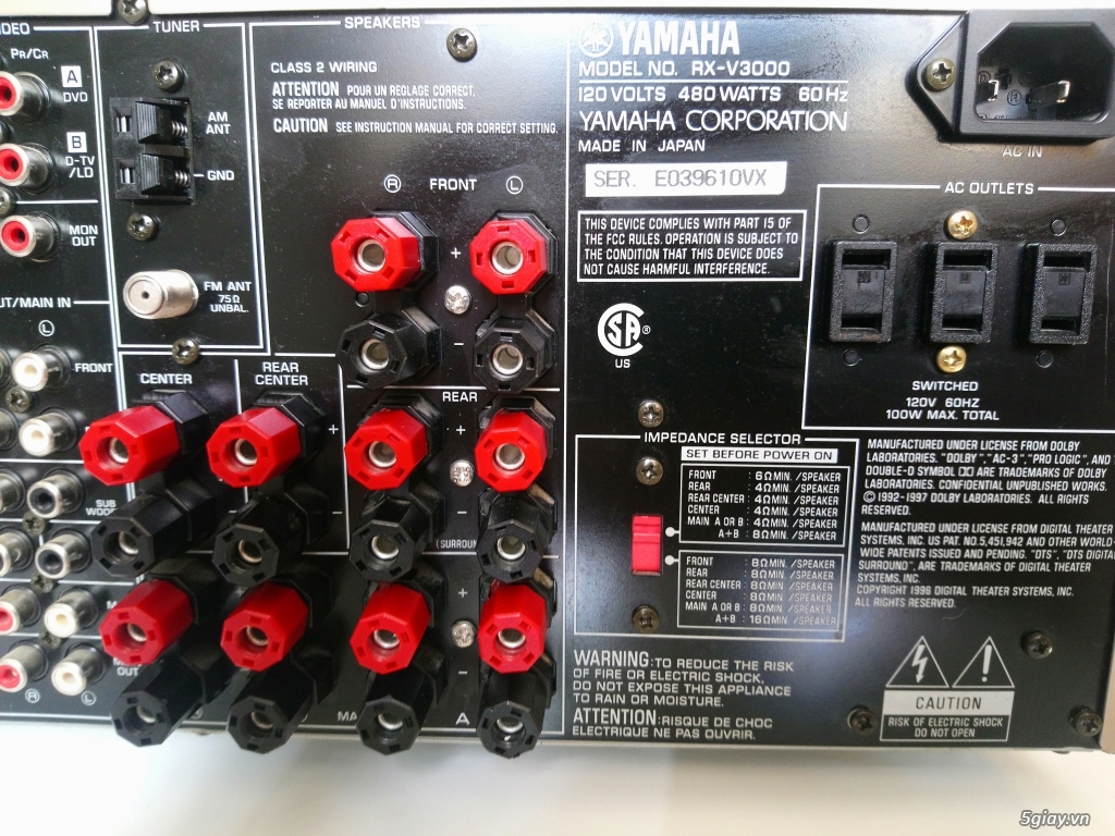 Bán Amlyp Yamaha RX .V 3000  máy đẹp nguyên bản giá 4.500.000 LH Sang - 2