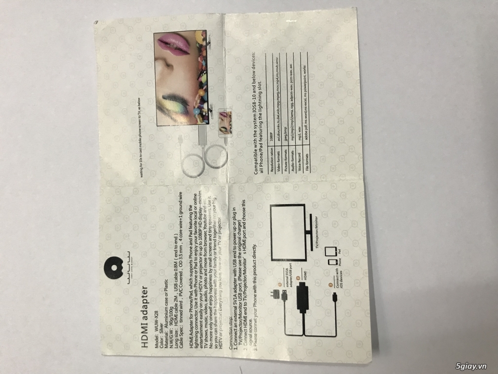 Thiết bị trình chiếu màn hình trực tiếp từ iphone WUW X28 cao cấp End: 23h00 ngày 10-12-2019 - 5