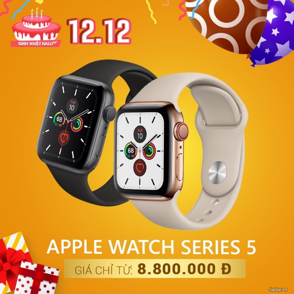 Apple Watch Series 5 New 100% Giá 8tr8 ở HALO