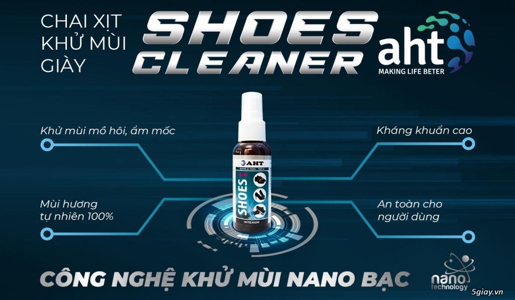 Chai xịt khử mùi hôi giày bằng công nghệ NANO BẠC - Made in Vietnam